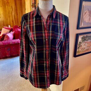 SOLD OUT!!!  J. CREW Black Green Red Stewart Tartan Plaid Button-Down Shirt S